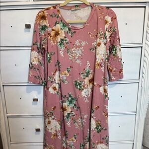 Final Touch Pink Floral Long Sleeve Dress